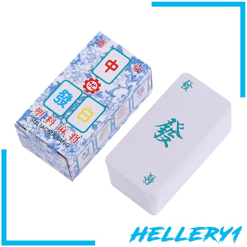 Bộ Trò Chơi Mạt Chược Bằng Sứ Màu Trắng Xanh Chống Thấm Nước Siêu Bền