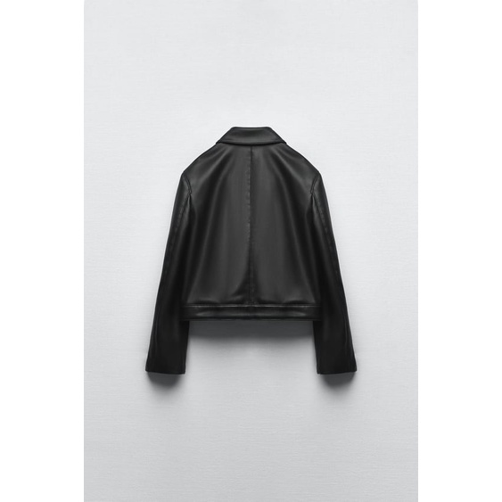 Áo khoác da kéo khóa Zara chính hãng