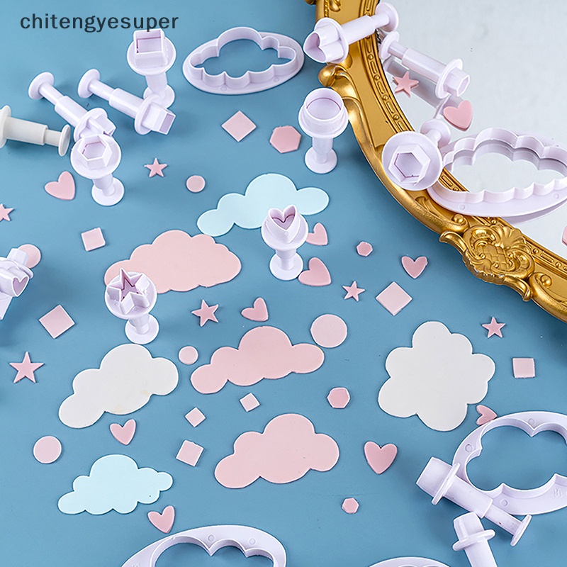 Set 3 / 4 Khuôn Cắt Đất Sét Polymer Tạo Hình Trái Tim / Ngôi Sao / Hình Học