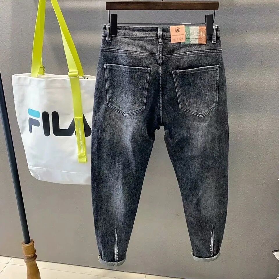 Quần Jeans Dài Phối Vết Rách Thời Trang Cá Tính Cho Nam