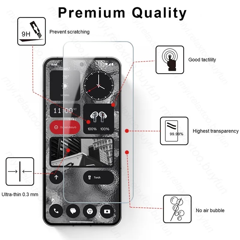 1Set For Nothing Phone  6.7inch 5G A065 nothing2 nothingTwo Anti-drop Cover Clear Case + Screen tempered Glass + Camera Film Protector