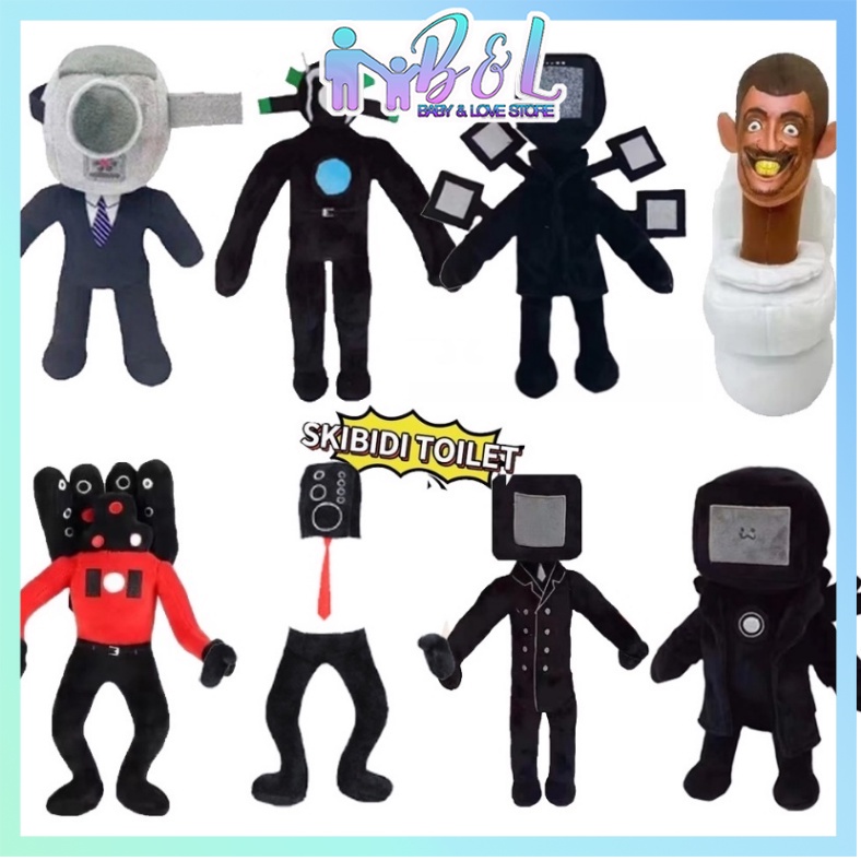 Đồ Chơi Búp Bê Nhồi Bông Hình Skibidi Kinh Dị Camara Titan TV Quà Tặng Halloween Cho Trẻ Em 27cm
