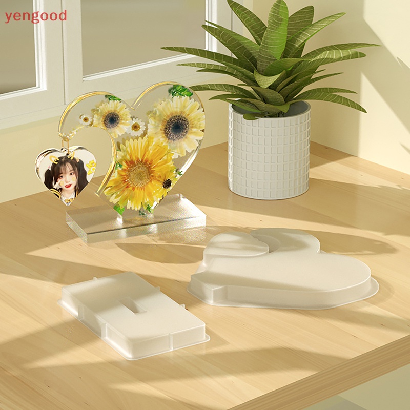 Khuôn Silicone Hình Trái Tim Làm Khung Ảnh Lớn DIY Epoxy Resin