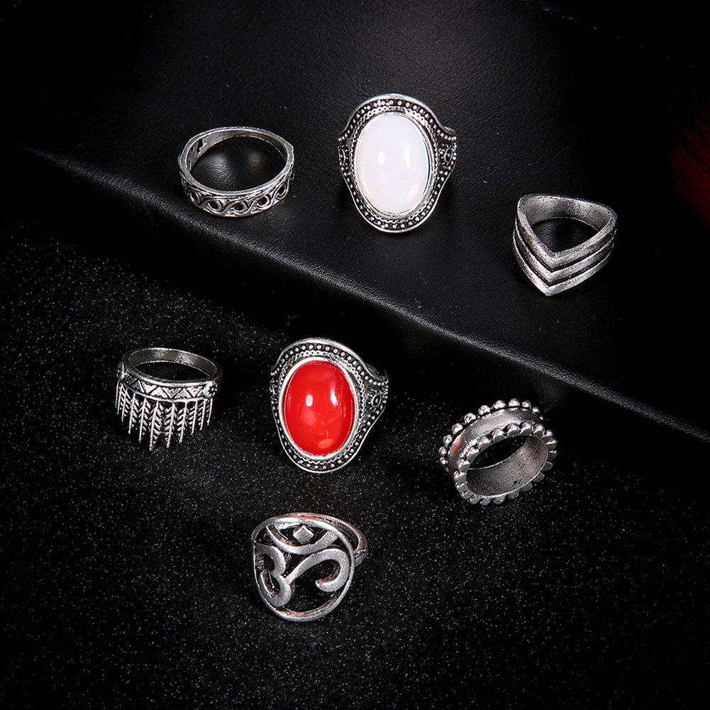 Set 7 Nhẫn Tay Phong Cách Boho Thời Trang Cá Tính Cho Nữ