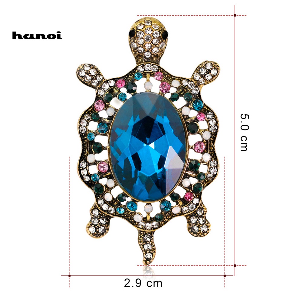 Ghim Cài Áo Hình Rùa Hoạt Hình Đính Đá Nhân Tạo Thời Trang