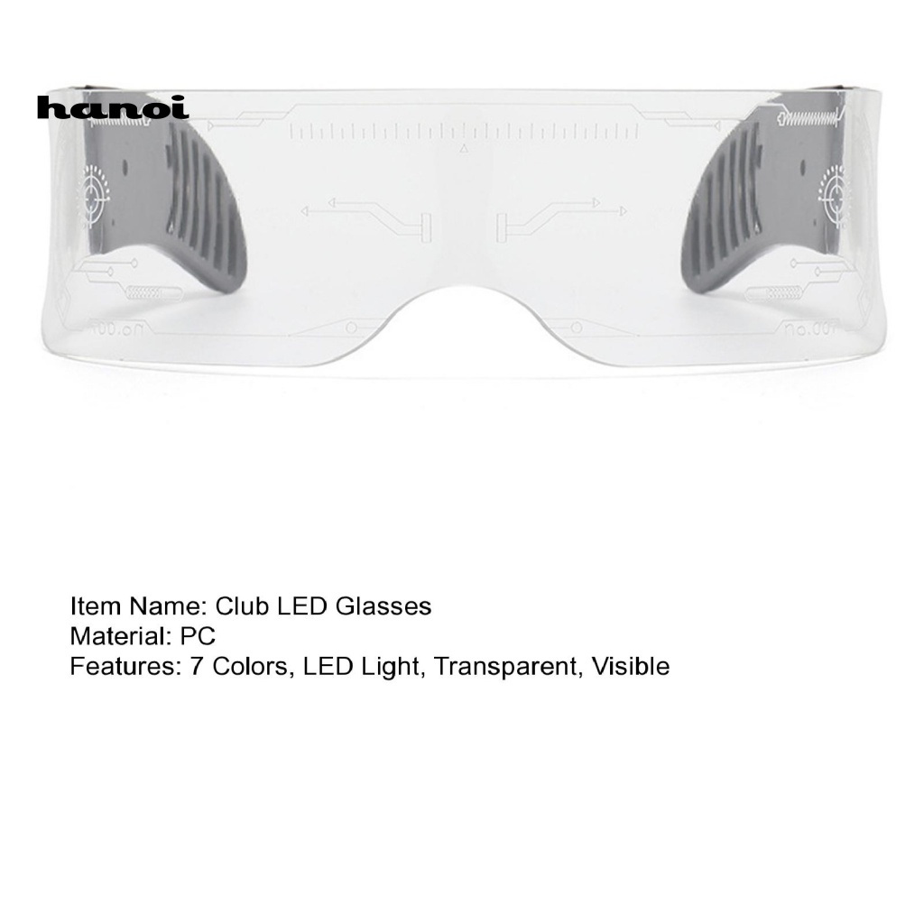 Mắt Kính Có Đèn LED Nhiều Màu Trong Suốt Độc Đáo