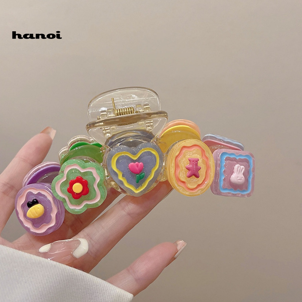 Kẹp Tóc Nhựa Họa Tiết Hoạt Hình Màu Kẹo Ngọt Dành Cho Nữ