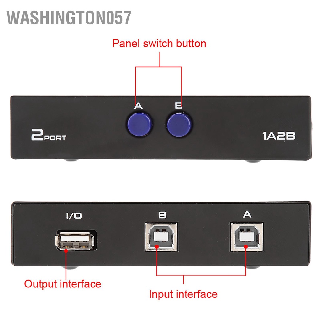 Washington057 Hộp chuyển đổi công tắc chia sẻ thủ 2/4 cổng USB 2.0 cho máy quét in PC