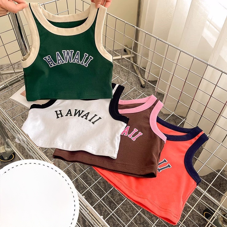 Áo Thun Cotton Không Tay Màu Sắc Thời Trang Mùa Hè Cho Bé Gái