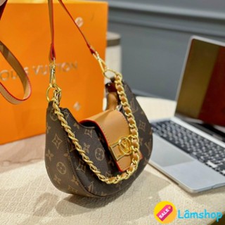Túi xách nữ LV đeo chéo kẹp nách phối dây xích mẫu mới size 21 (shop túi xinh)