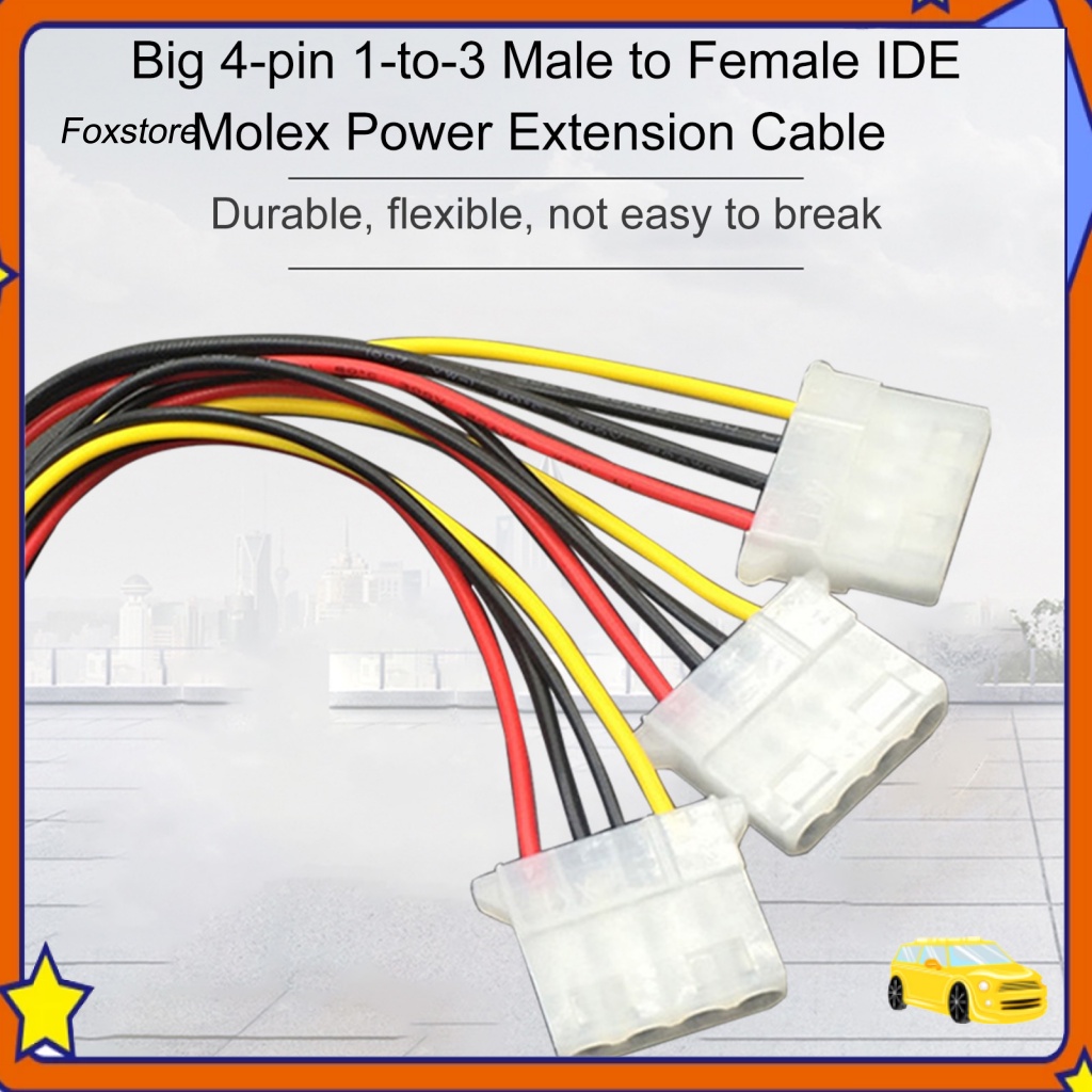 Dây Cáp Nối Dài Nguồn IDE Molex 4-pin 1 Đến 3 Dài 20cm Chuyên Dụng Cho Máy Tính PC