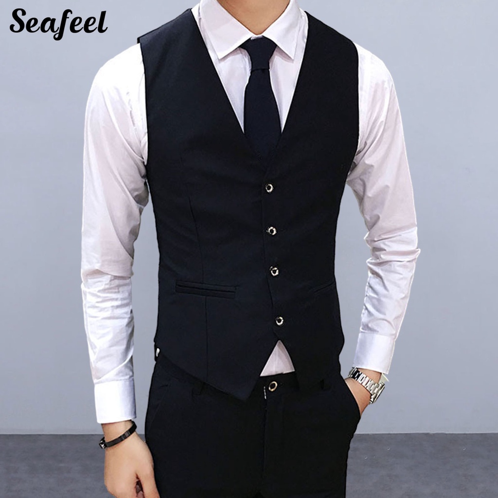 Áo Khoác Vest Màu Sắc Đơn Giản Thanh Lịch Cho Nam