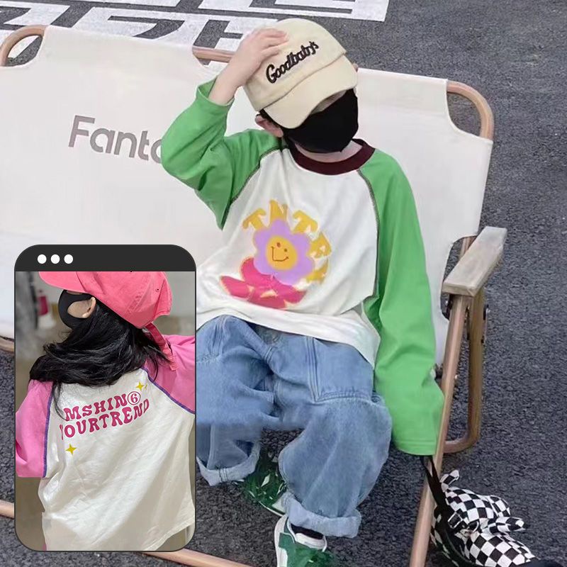 Áo Thun Tay Dài Dáng Rộng Thời Trang Mùa Thu Mới 2023 Cho Bé Gái