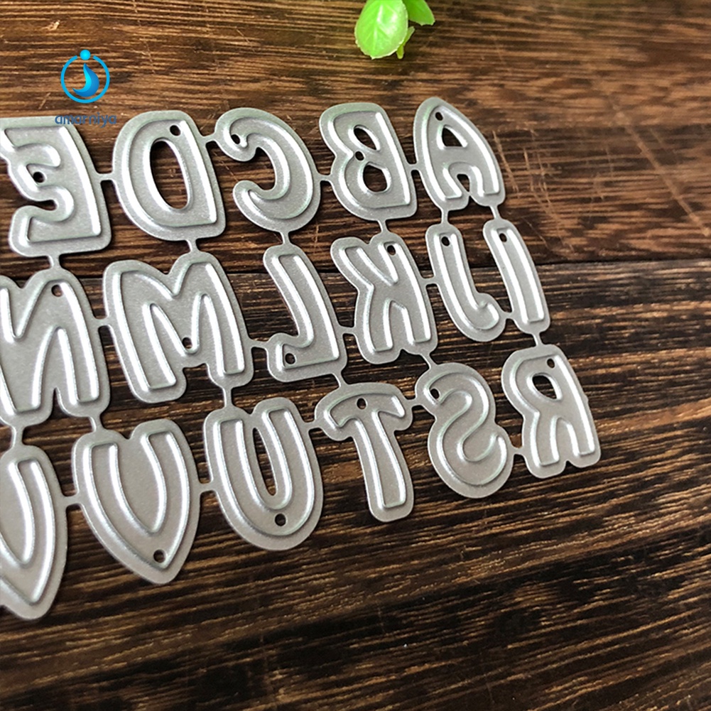 Khuôn Cắt Giấy Làm Từ Kim Loại Hình Chữ Cái Alphabet Trang Trí Scrapbook