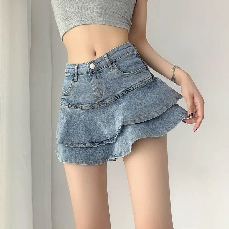 Chân váy Chân váy jean Chân Váy Bò váy nữ Chân Váy Chữ A 2023 New Style JL072402