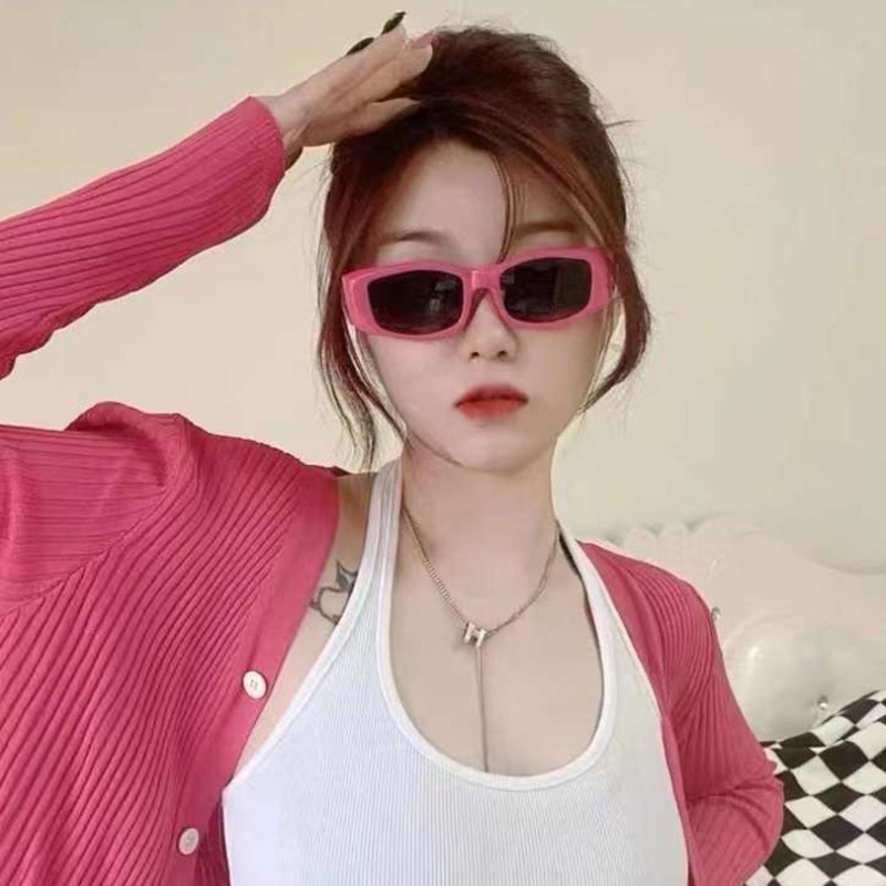 Kính Mát Chống Tia UV Màu Hồng Thời Trang Phương Tây Cho Nữ