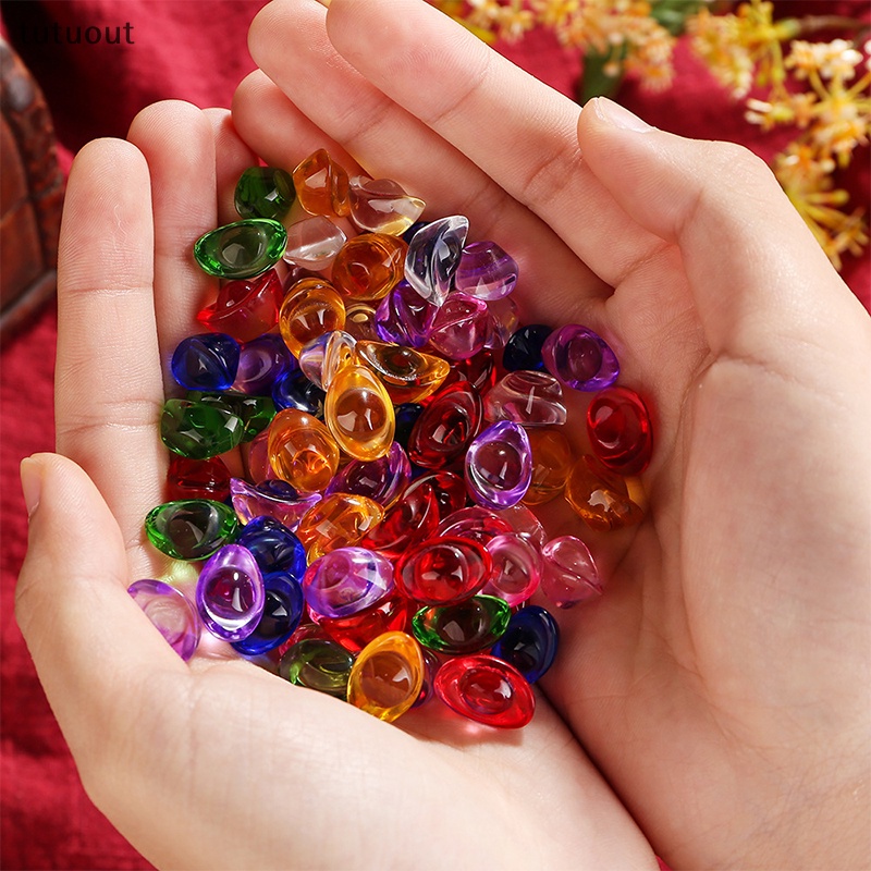 Tutuout Bộ 20 Viên Pha Lê Thủy Tinh Đầy Màu Sắc Yuan Bao Ingots Pfaff Hình Trụ May Mắn Trang Trí Nhà Cửa VN