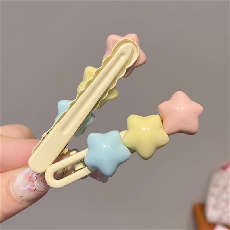 Kẹp Tóc Hình Ngôi Sao Màu Kem Y2K Phong Cách Hàn Quốc Ngọt Ngào Cho Nữ