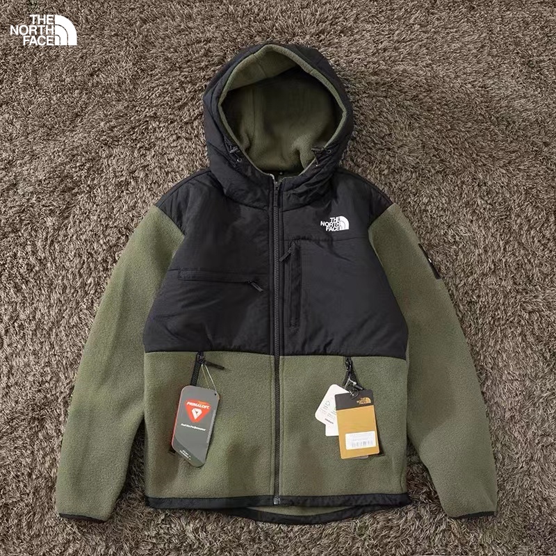 Áo Khoác The North Face 100% Lông Cừu Chống Gió Có Mũ Trùm Thêu Logo Cá Tính Dành Cho Nam