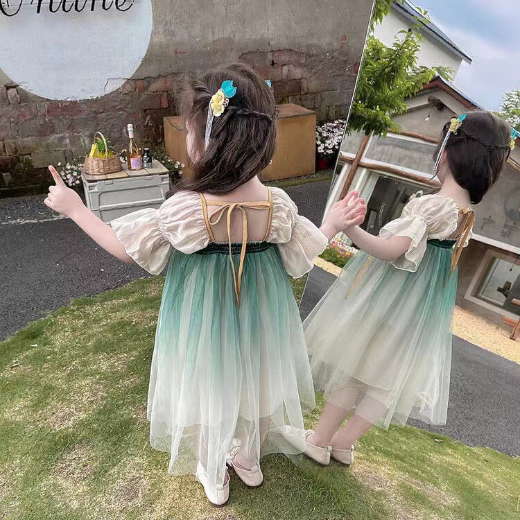 Đầm Hán Phục Phong Cách Trung Hoa Cổ Điển Mẫu Mới 2023 Kích Thước 110-160 Cho Bé Gái
