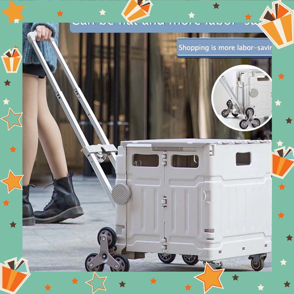 Euro Home - Xe đẩy hàng đa năng xếp gọn Folding Cart Trolley có bánh xe leo cầu thang