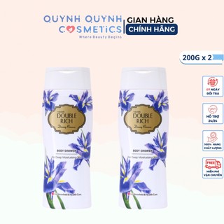 Combo 2 chai sữa tắm double rich - hương iris 200g - màu xanh dương