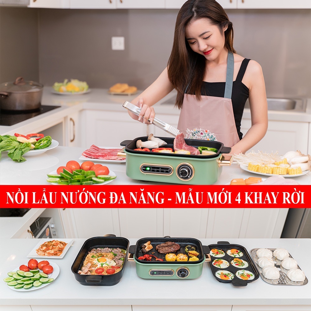GORUN Nồi Lẩu Nướng Đa Năng SEKA SK86 - Công Suất Lớn, Kiểm Soát Nhiệt An Toàn, Có Khay Thay Thế Chuyên Dụng