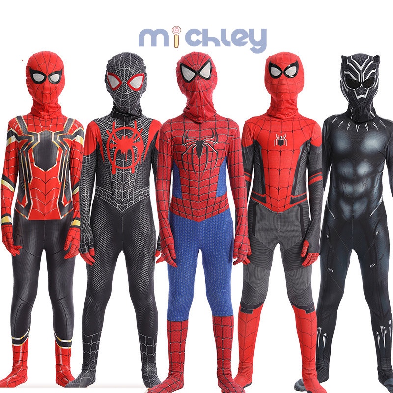 Michley Bộ Áo Liền Quần Hóa Trang Người Nhện Hoạt Hình Cho Người Lớn Và Trẻ Em Dịp Halloween đồ halloween cho bé trai