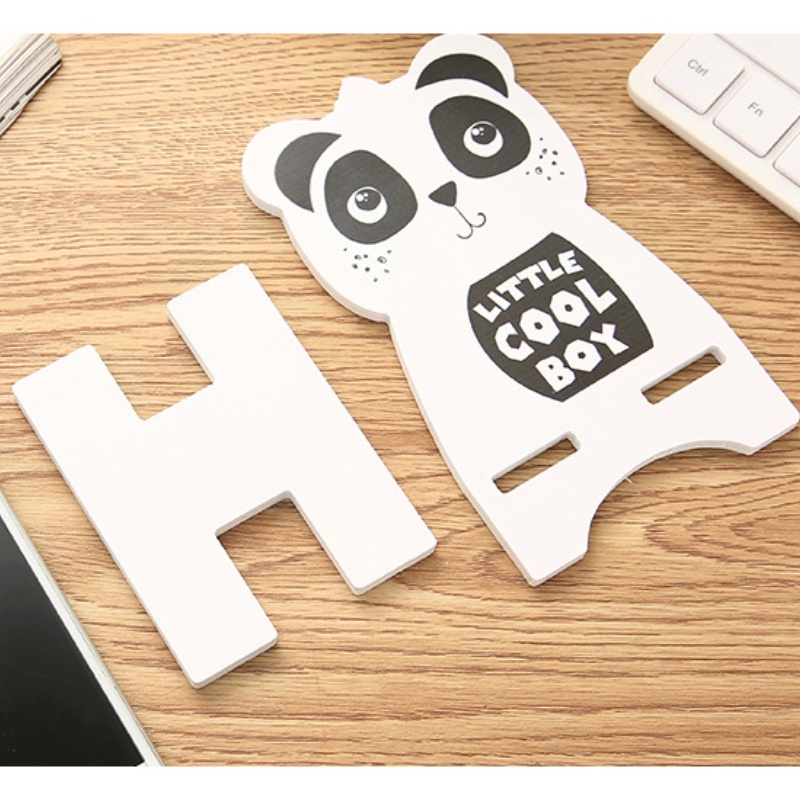 Giá đỡ điện thoại di động bằng gỗ hình hoạt hình dễ thương, gấp gọn bằng gỗ hình thú đáng yêu-MCKES