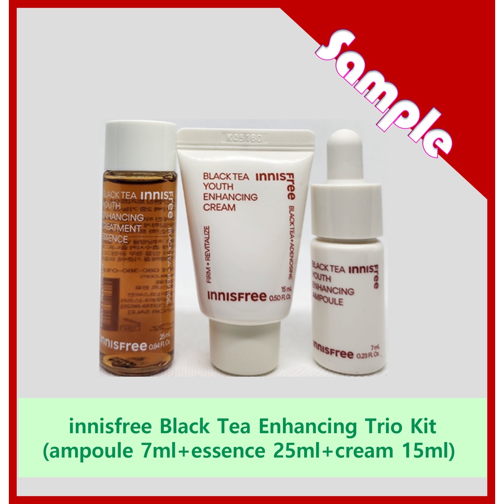 innisfree Black Tea Enhancing Trio Kit(ampoule 7ml+essence 25ml+cream 15ml) #42