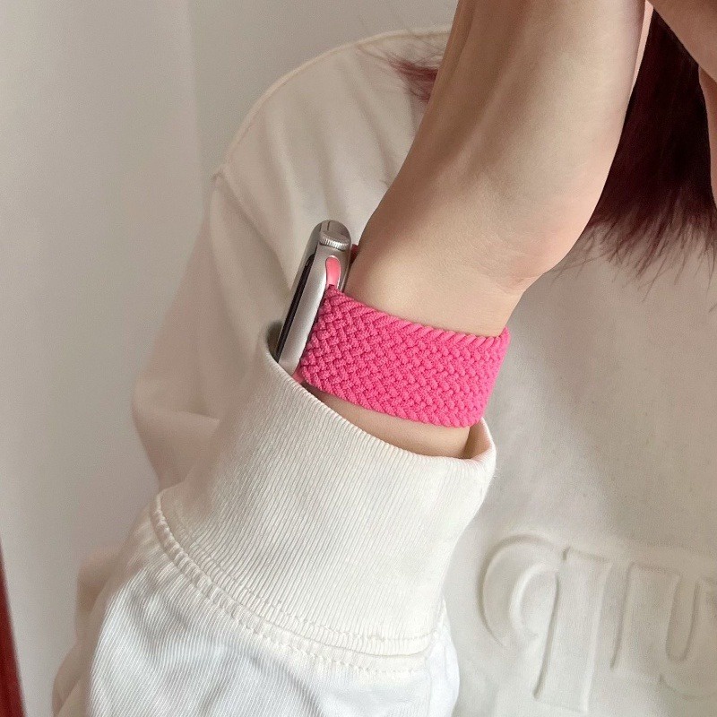 Dây Đeo Đồng Hồ Bằng Nylon Co Giãn 45mm 44mm 41mm 40mm 42mm 38mm 8 7 4 5 SE 6 Ultra 49mm