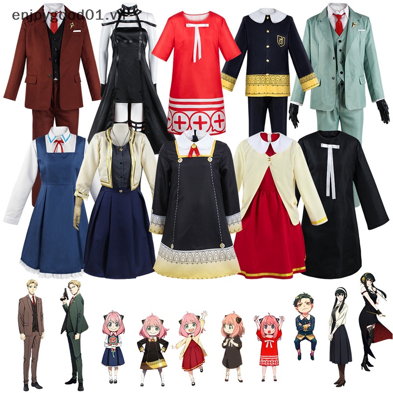 *Halloween Decor Quà Tặng} Trang Phục Cosplay Sát Thủ Yor Forger Phong Cách Gothic Vớ Da