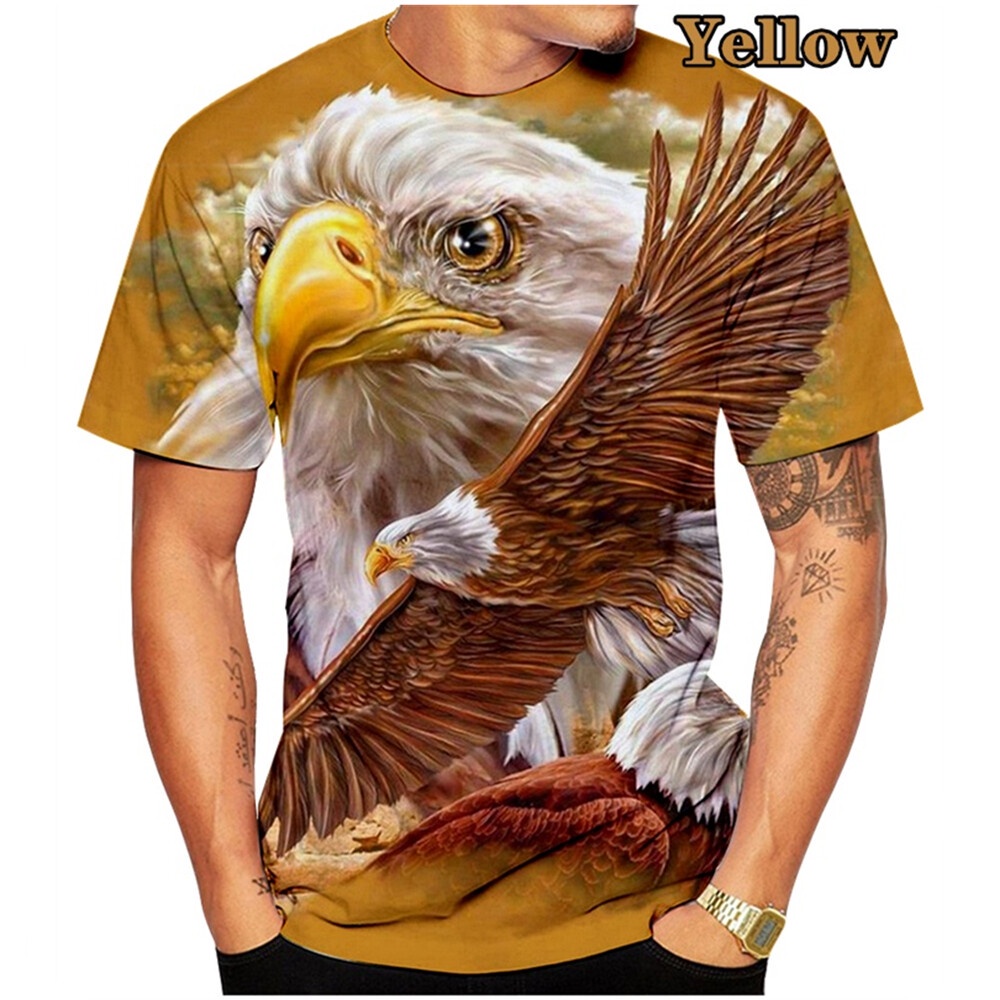 Áo Thun Tay Ngắn In Hình Đại Bàng 3d Thời Trang 2023 Cho Nam
