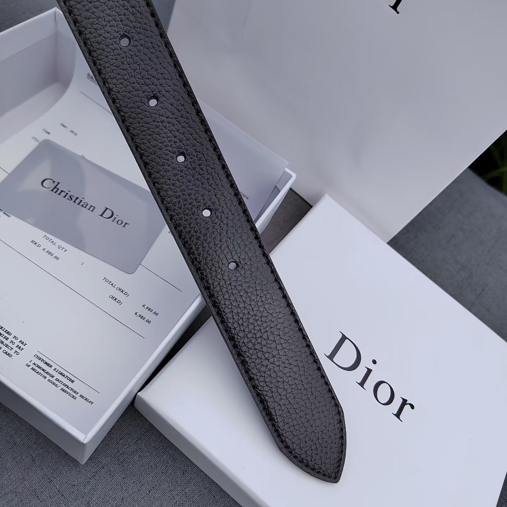 Dior thắt lưng mỏng da thật dây đeo thắt lưng thời trang blogger xu hướng thắt lưng ghim khóa thắt lưng nam và nữ đồng quê