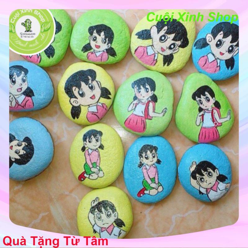 Tranh Đá cuội  mini nhân vật Xuka trong Doraemon món quà đẹp