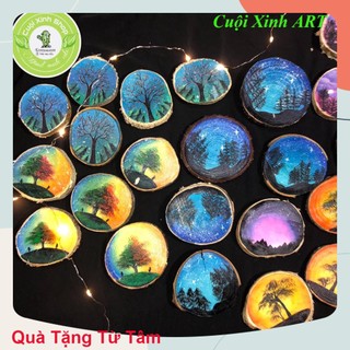 Tranh gỗ phong cảnh mini trang trí decor