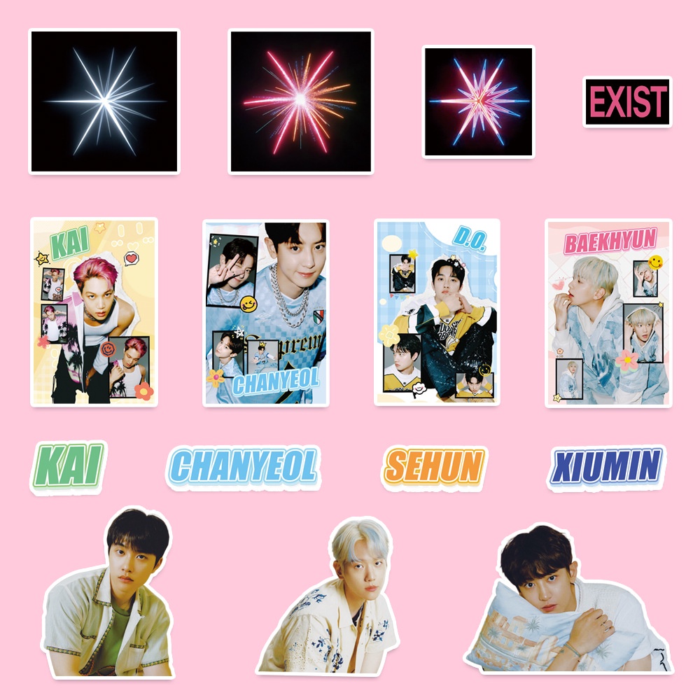Kpop exo stickers shaped big head stickers self-adhesive diy handbook stickers
