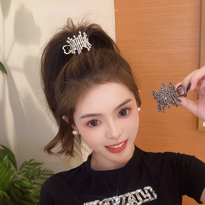 Kẹp Tóc Đính Đá Và Ngọc Trai Bằng Kim Loại Thời Trang Cho Nữ