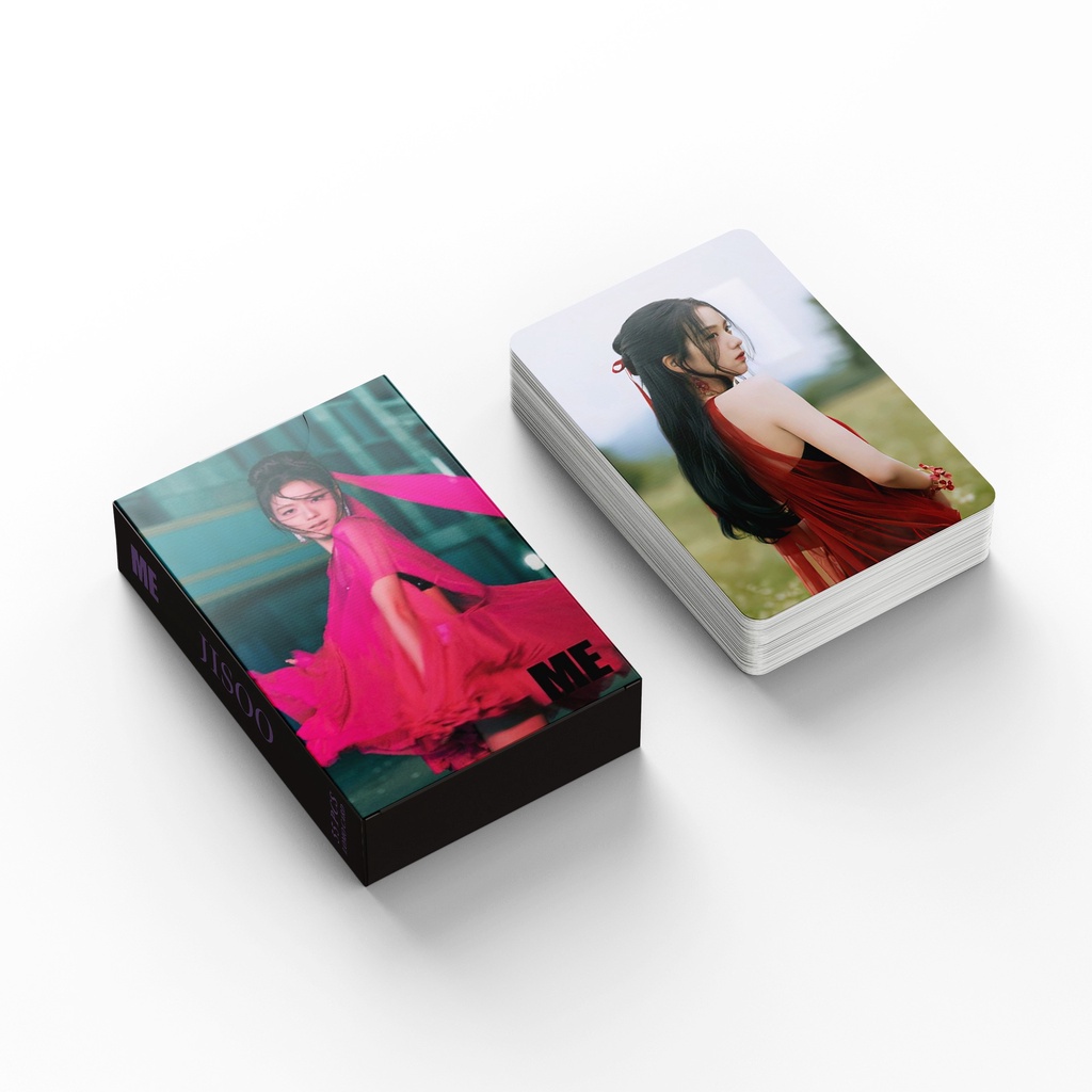 55pcs/box JISOO FLOWER ME Photocards BLACK-PINK SOLO SINGLE Album Lomo Cards Black Pink Kpop Postcards New Arrivals