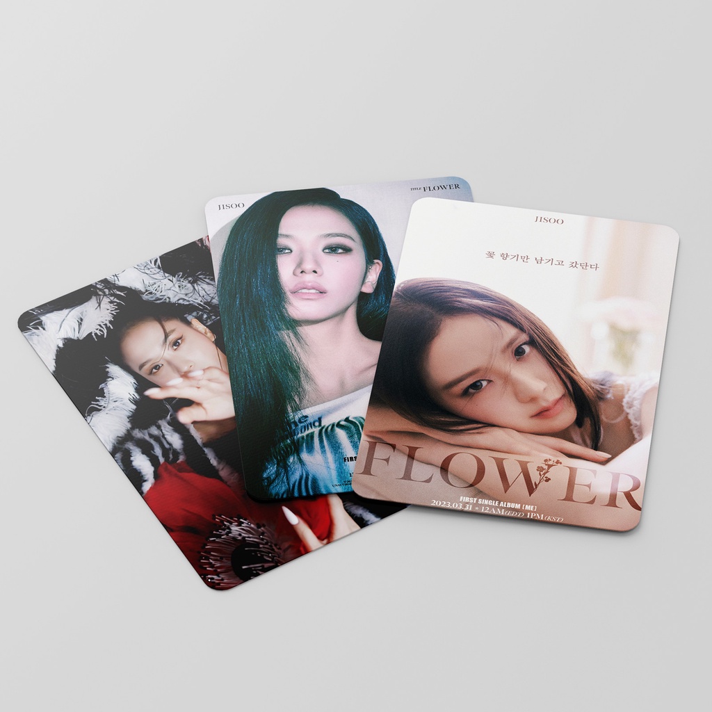 55pcs/box JISOO 1st SINGLE Album ME Photocards FLOWER BLACK-PINK SOLO Lomo Cards Black Pink Kpop Postcards New Arrivals