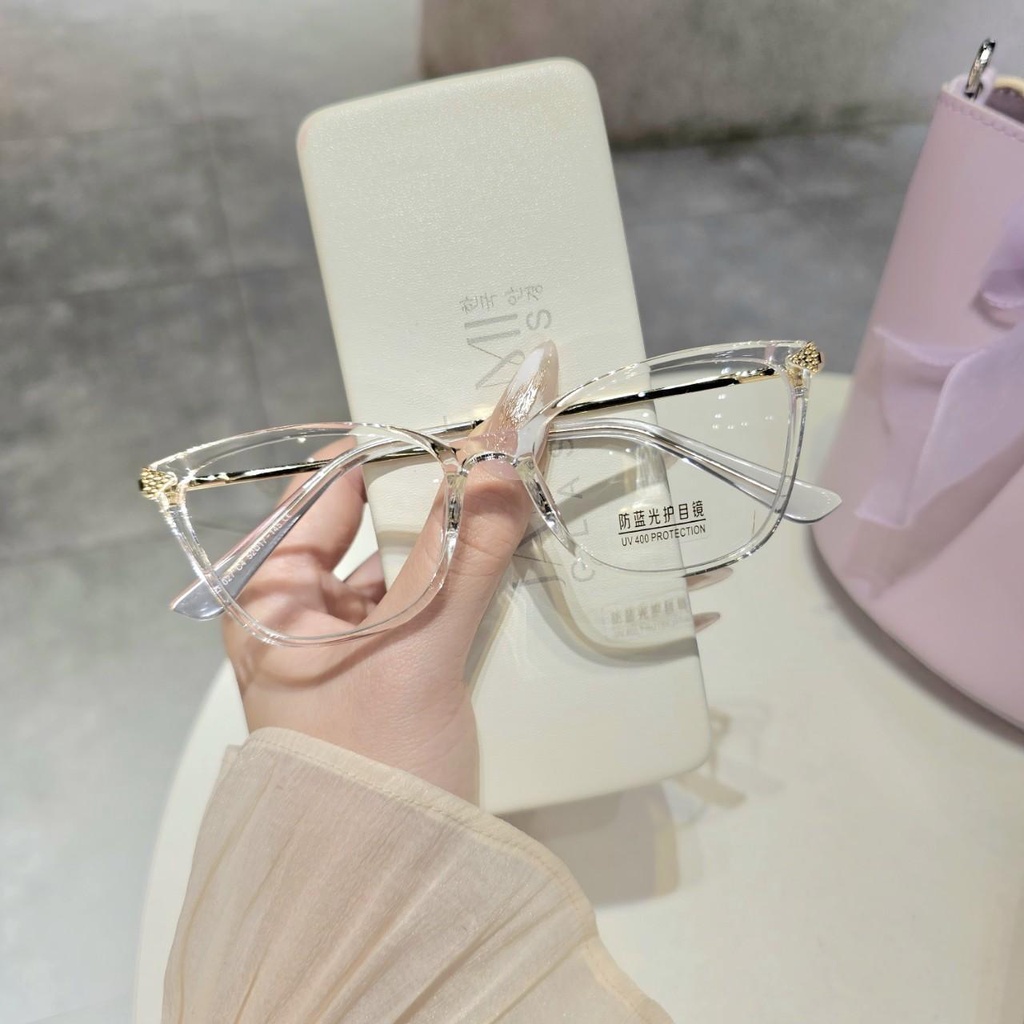 Kính mắt mèo vuông thời trang nữ đính kim cươnġ cao cấp Mã 1027
