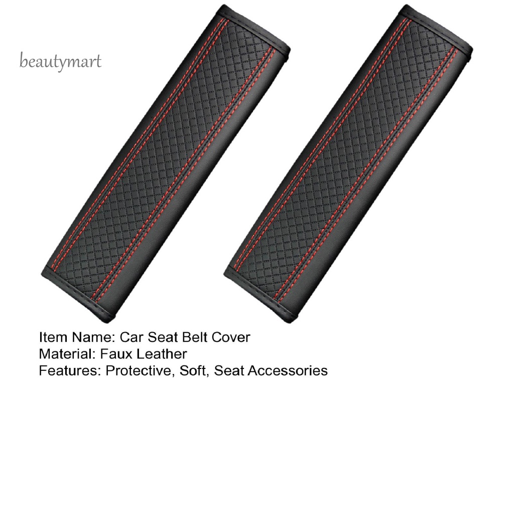 Set 2 Dây Đai An Toàn Giả Da Bảo Vệ Vai Gắn Ghế Ngồi Xe Hơi beautymartm1