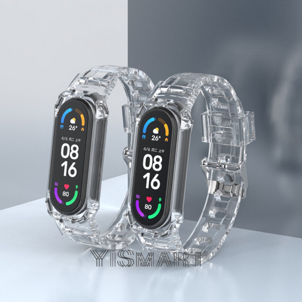 Vỏ glacier cho xiaomi mi band 3 4 5 6 7 dây đeo tay tpu mềm cho miband band 8 phụ kiện dây đeo thay thế
