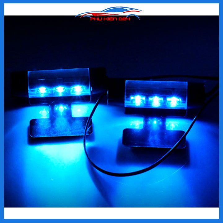 Bộ 4 bóng đèn led trang trí nội thất ô tô màu xanh dương 12V