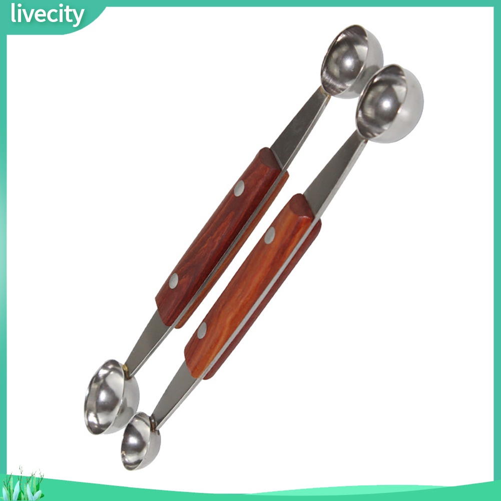 3 cái bằng thép không gỉ double-end melon baller fruit spoon ice cream dessert scoop