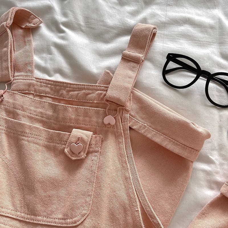 Cô gái quần dài treo thông thường 2023 mùa xuân và mùa hè nút tình yêu mới rộng rãi quần ống rộng thẳng