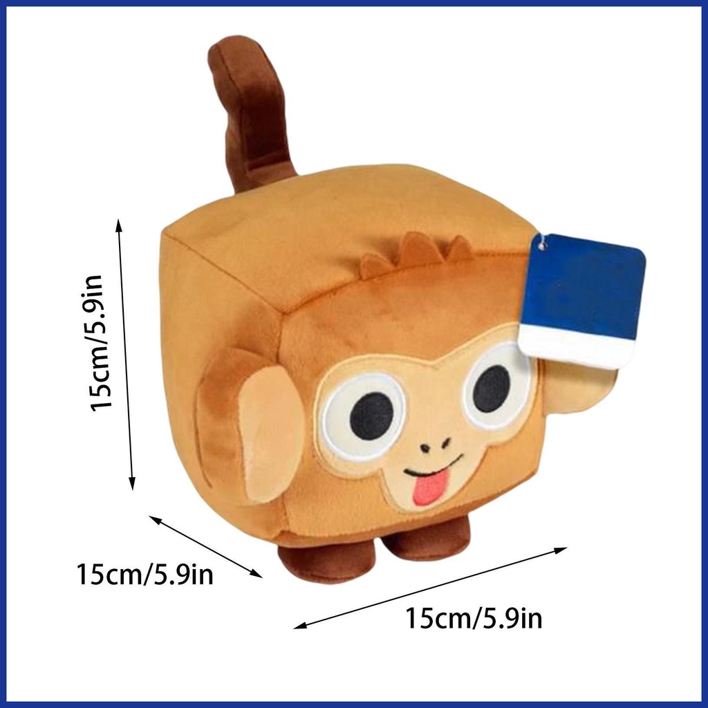 Lovely pet simulator x monkey plush 15cm cube money đồ chơi sang trọng búp bê động vật nhồi bông mềm dễ thương cho trẻ em quà tặng sinh nhật aiavn