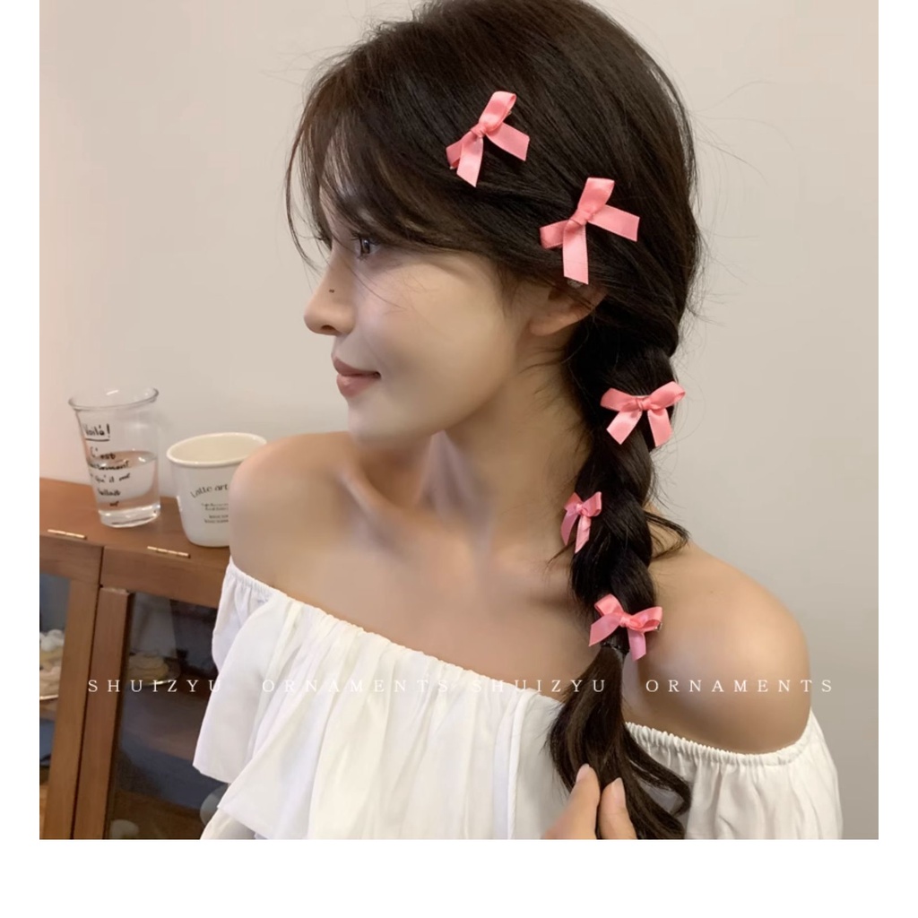 Mùa hè dễ thương ruy băng nơ tóc mái bộ kẹp tóc cô gái thời trang cho người lớn bộ