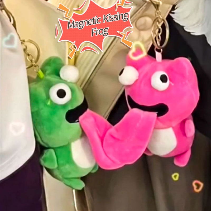 Tiktok cặp đôi sáng tạo hài hước lưỡi từ tính hôn mặt dây chuyền ếch sang trọng móc khóa ba lô treo trang trí