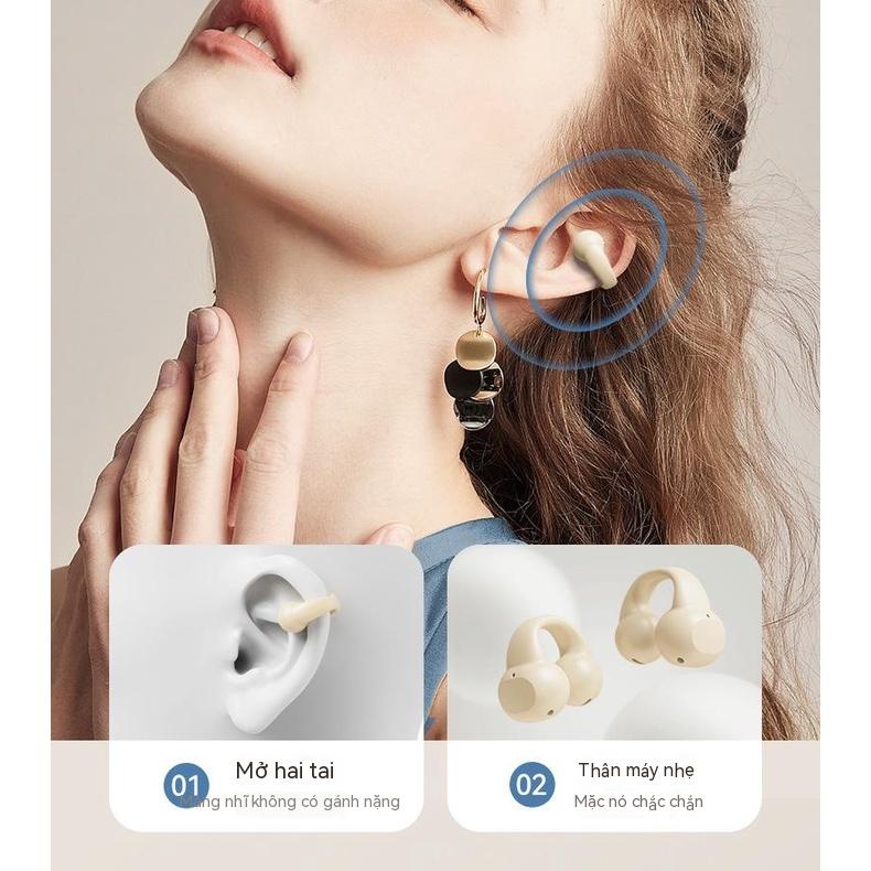 Tai Nghe Bluetooth Không Dây Không Vào Tai Kẹp Tai Thể Thao Giảm Tiếng Ồn, Giá Trị Ngoại Hình Cao, Thời Lượng Pin Dài